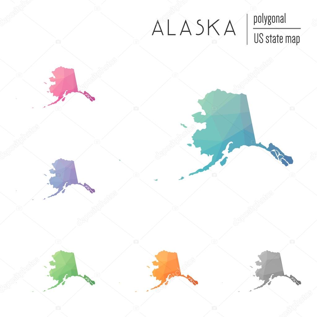 Set of vector polygonal Alaska maps.