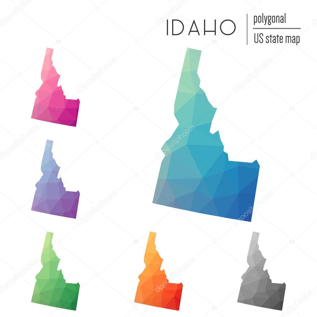Set of vector polygonal Idaho maps.