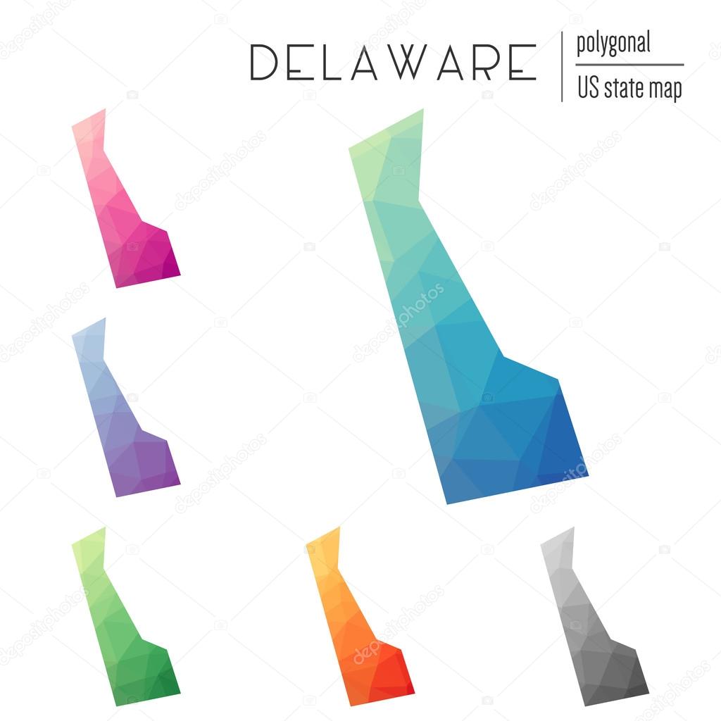 Set of vector polygonal Delaware maps.