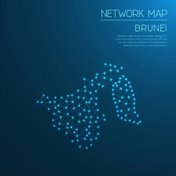 Mappa della rete Brunei Darussalam . — Vettoriale Stock