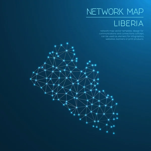 Mapa de la red Liberia . — Vector de stock