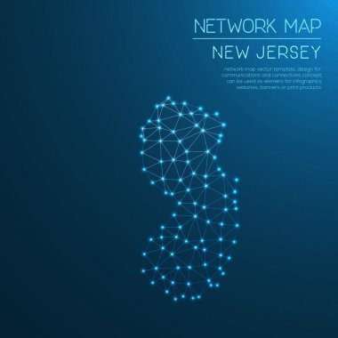 New Jersey ağ haritası.