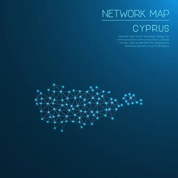 Cyprus netwerk kaart. — Stockvector