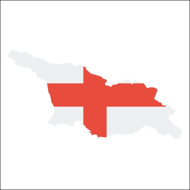 Ulusal bayraklı Gürcistan yüksek çözünürlüklü harita.