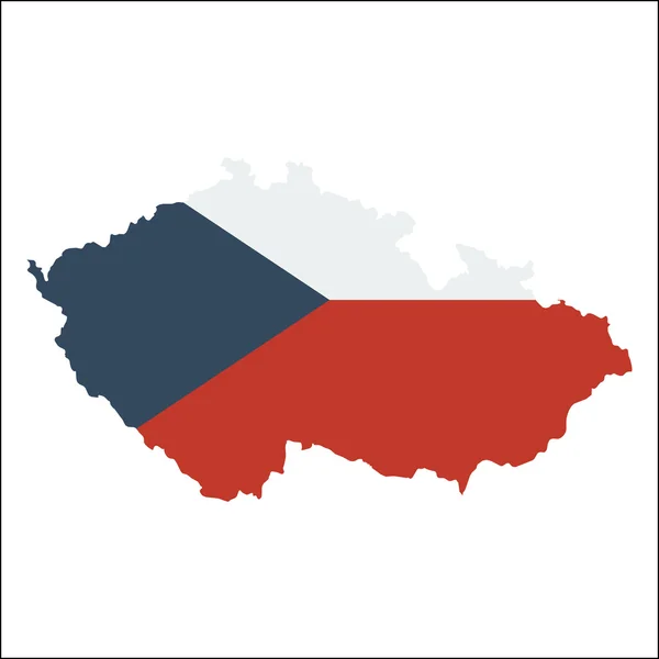 République tchèque carte haute résolution avec drapeau national . — Image vectorielle