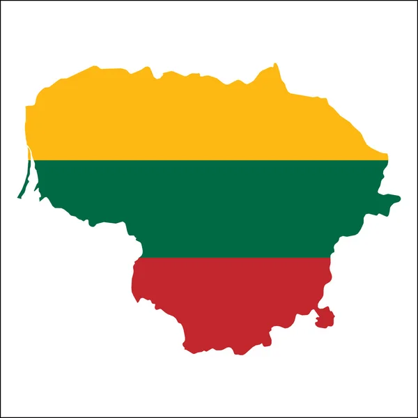 Litwa mapa o wysokiej rozdzielczości z flagą narodową. — Wektor stockowy