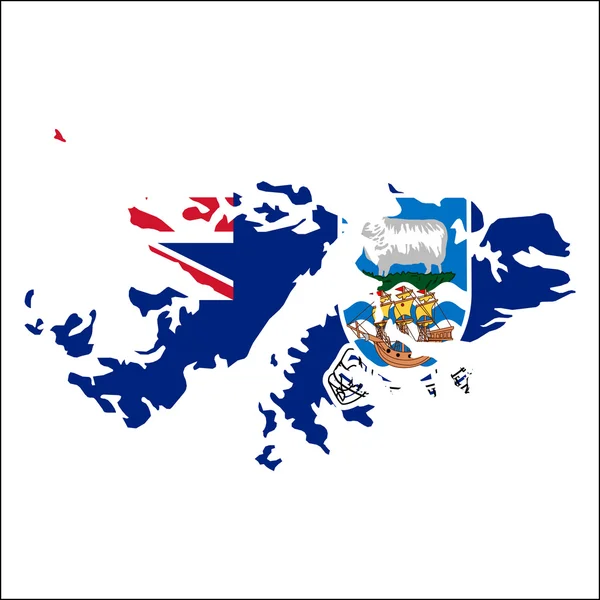 Falklandeilanden% 28malvinas% 29 hoge resolutie kaart met nationale vlag. — Stockvector