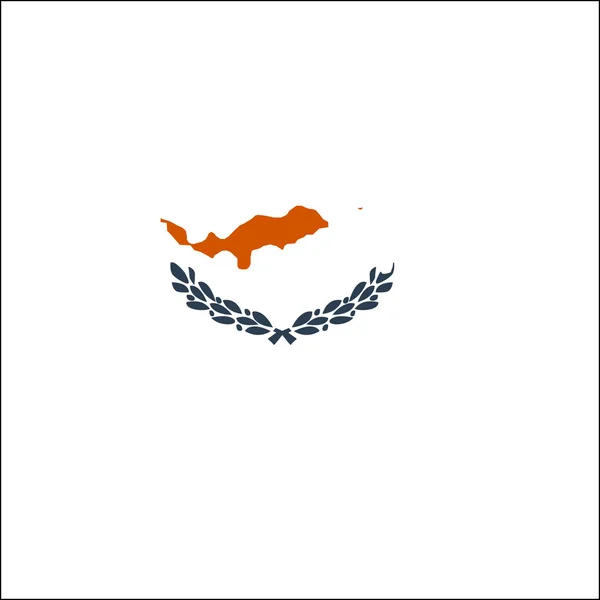 Χάρτης υψηλής ανάλυσης της Κύπρου με εθνική σημαία. — Διανυσματικό Αρχείο
