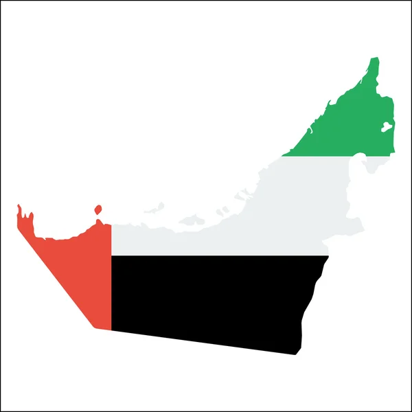 Карта высокого разрешения Объединенных Арабских Эмиратов с национальным флагом . — стоковый вектор