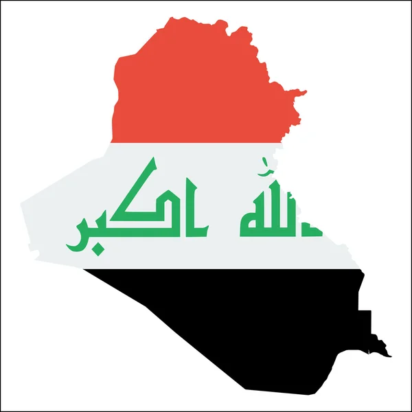 Mapa s vysokým rozlišením v Iráku s národní vlajkou. — Stockový vektor