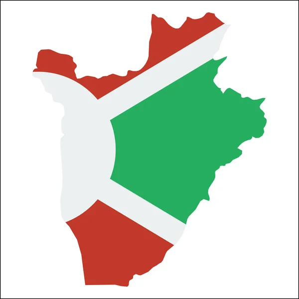 Burundi high resolution map with national flag. — Stock Vector