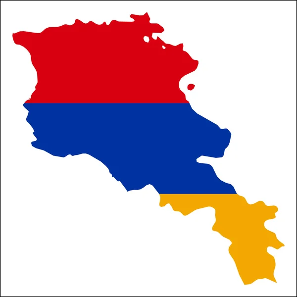 Armenia mapa o wysokiej rozdzielczości z flagą narodową. — Wektor stockowy