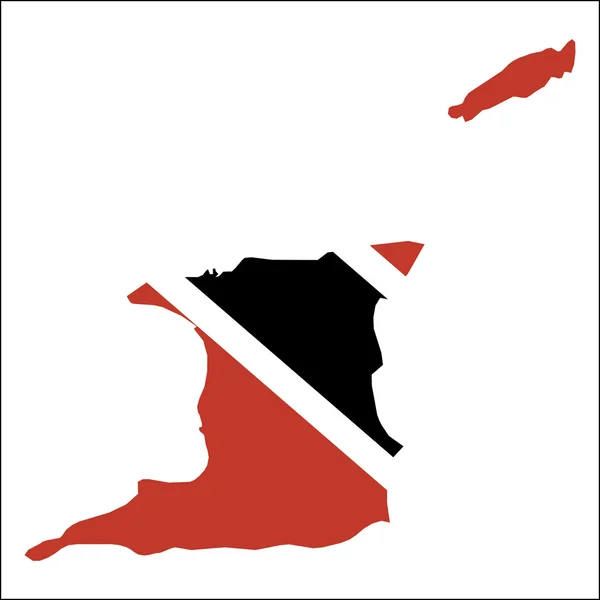 Trinidad e Tobago mapa de alta resolução com bandeira nacional . —  Vetores de Stock