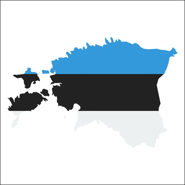 Estonia mapa de alta resolución con bandera nacional . — Archivo Imágenes Vectoriales