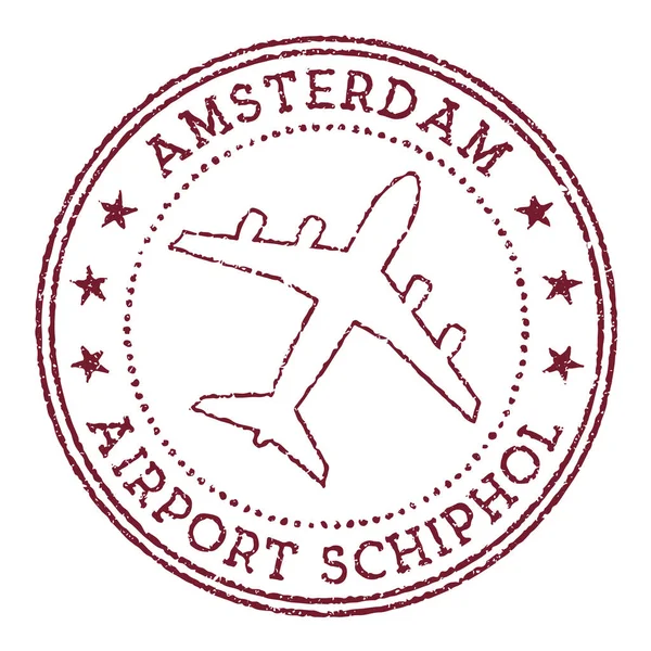 Amsterdam Airport Schiphol stamp Airport of Amsterdam logo vector illustration — Stock Vector