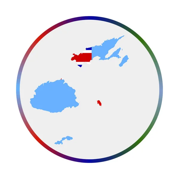 Ikona Fidži Tvar země s vlajkou Fidži Kulatý znak s vlajkovými barvami Prsten přechodu — Stockový vektor