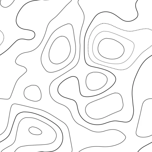 Mapa topograficzna tło Godna podziwu mapa topograficzna Czarno-biały bezszwowy design ciekawy — Wektor stockowy