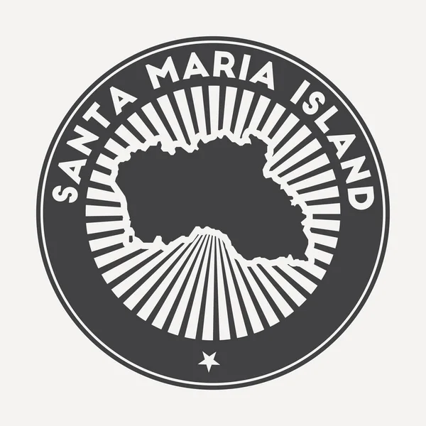 Logotipo redondo Isla Santa Maria Insignia de viaje vintage con el nombre circular y mapa del vector isla — Vector de stock