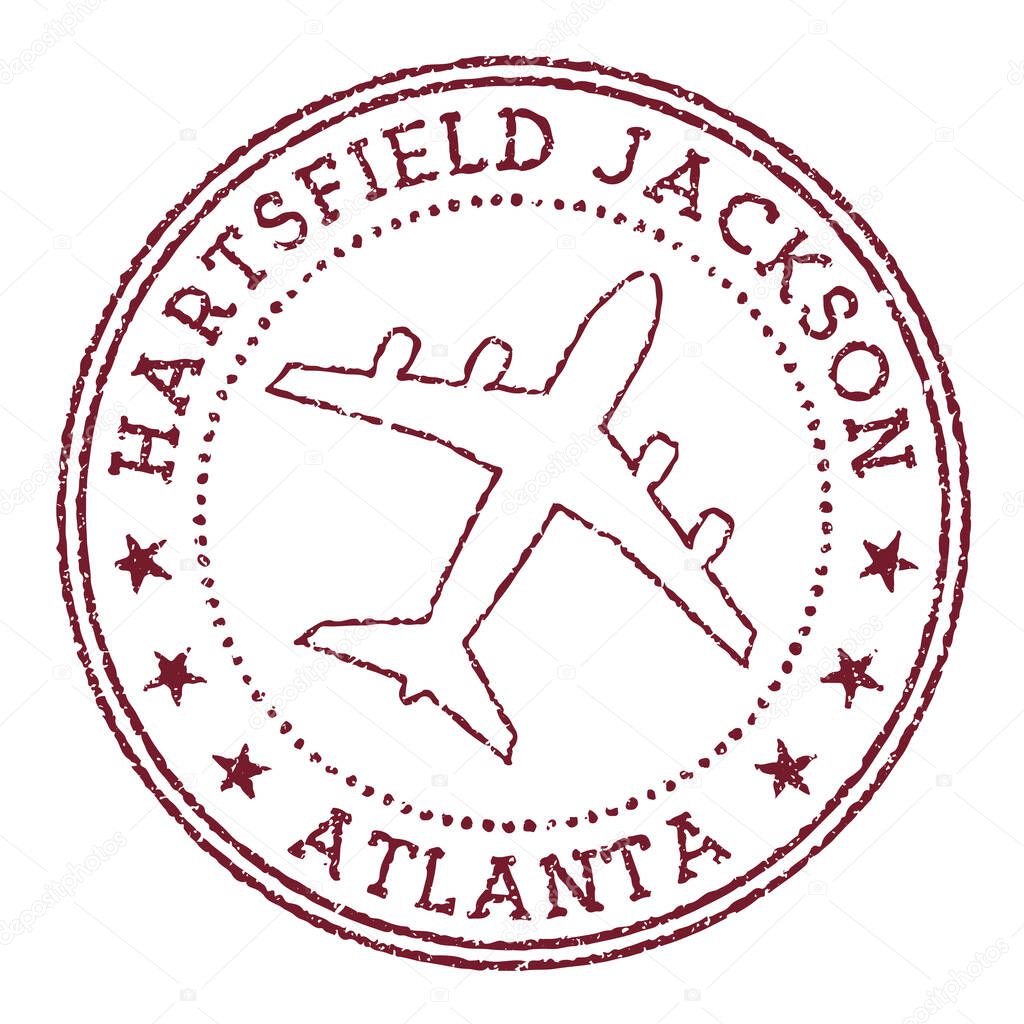 Hartsfield Jackson Atlanta stamp Airport of Atlanta logo vector illustration