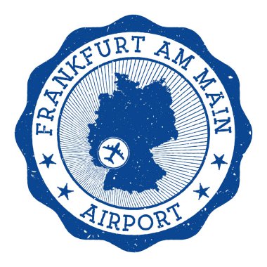 Frankfurt am Main Havalimanı pulu FrankfurtamMain yuvarlak logosu Almanya üzerinde yer alan