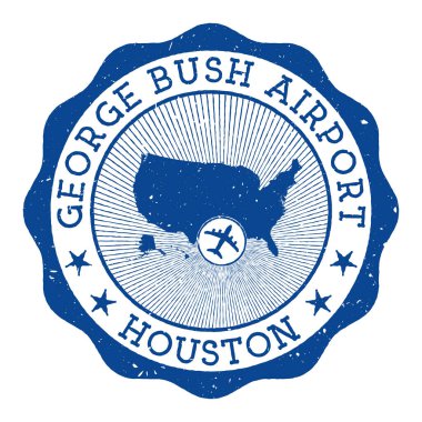 George Bush Havalimanı Houston Havaalanı ABD haritasında yer alan Houston yuvarlak logosunu damgaladı.