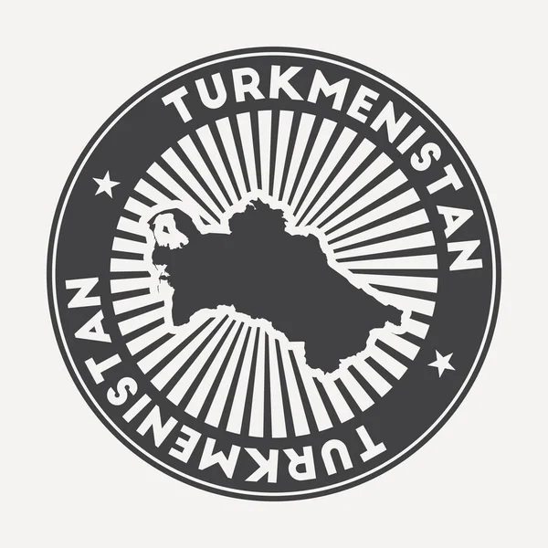 Logotipo redondo Turkmenistán Insignia de viaje vintage con el nombre circular y el mapa del vector del país — Archivo Imágenes Vectoriales