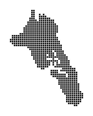 Havelock Adası Haritası Adanın Noktalı Stili Kenarlarıyla Dolu