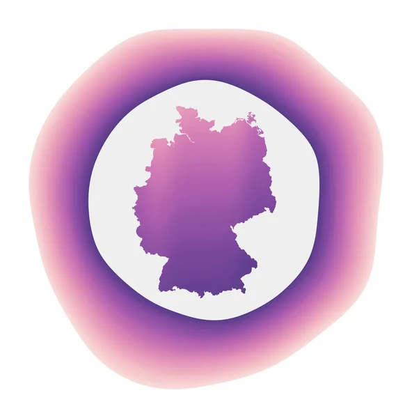 Icono de Alemania Colorido logotipo degradado del país Rojo púrpura Alemania signo redondeado con mapa para — Vector de stock