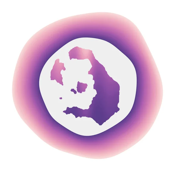 Ікона Санторіні Барвистий градієнтний логотип острова Фіолетово-червоний знак Санторіні з картою для — стоковий вектор