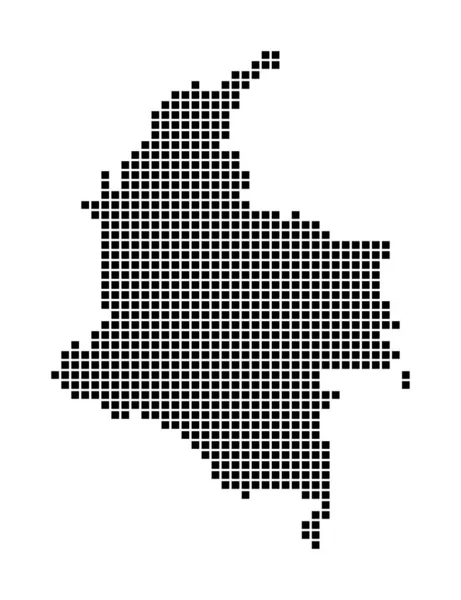 Carte de la Colombie Carte de la Colombie en pointillés Frontières du pays remplies de rectangles pour — Image vectorielle