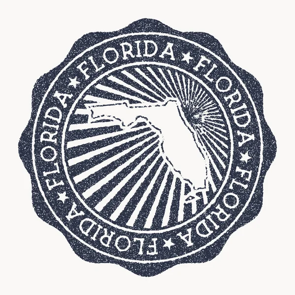 Sello de Florida Sello de goma de viaje con el nombre y el mapa de nosotros ilustración vectorial estado puede ser — Vector de stock