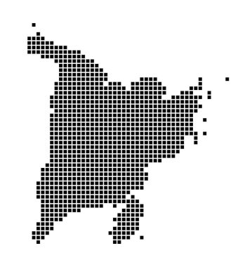 Panay Haritası Adanın noktalı stil Kenarları sizin için dikdörtgenlerle dolu