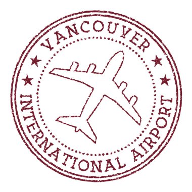 Vancouver Uluslararası Havalimanı damgası Vancouver Havalimanı yuvarlak logo Vektör illüstrasyonu