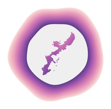 Okinawa Adası simgesi Mor Kırmızı Okinawa Adası 'nın rengarenk logosu.