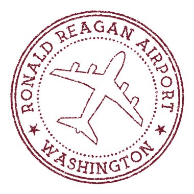 Ronald Reagan Havalimanı Washington Havalimanı yuvarlak logo taşıyıcı illüstrasyonu
