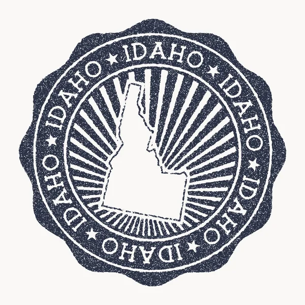 Idaho bélyeg Utazás gumibélyegző a nevét és térképét nekünk állami vektor illusztráció lehet használni — Stock Vector