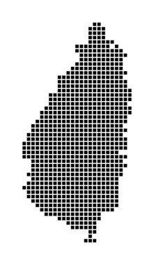 Saint Lucia Haritası. Saint Lucia Haritası. Dikdörtgenlerle dolu adanın kenarları.