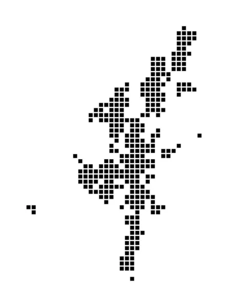 Carte du continent Carte du continent en pointillés Frontières de l'île remplies de rectangles pour votre — Image vectorielle