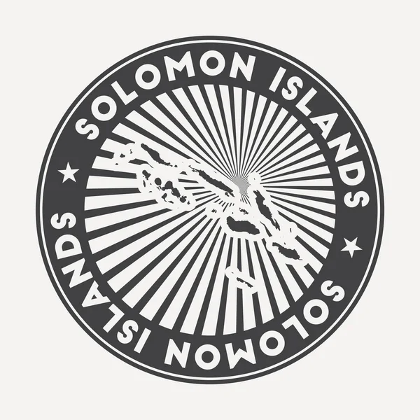 Logo redondo Islas Salomón Insignia de viaje vintage con el nombre circular y el mapa del vector país — Vector de stock