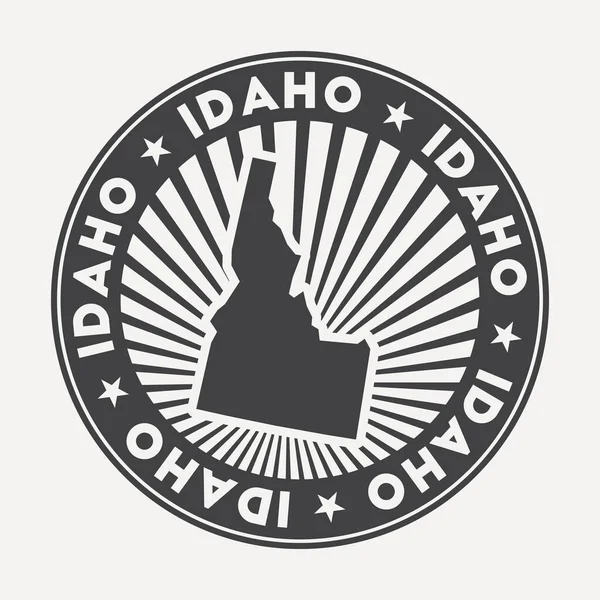 Idaho kolo logo Ročník cestovní odznak s kruhovým názvem a mapou nás státní vektor — Stockový vektor