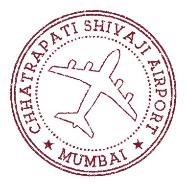 Chhatrapati Shivaji Havaalanı Mumbai pul havalimanı logo vektör illüstrasyonu