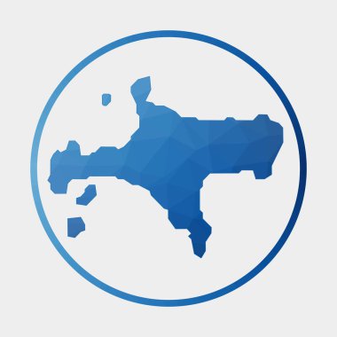 Ko Mak simgesi adanın gradyan halka içinde çokgen haritası Yuvarlak düşük poli Ko Mak işareti Vektör