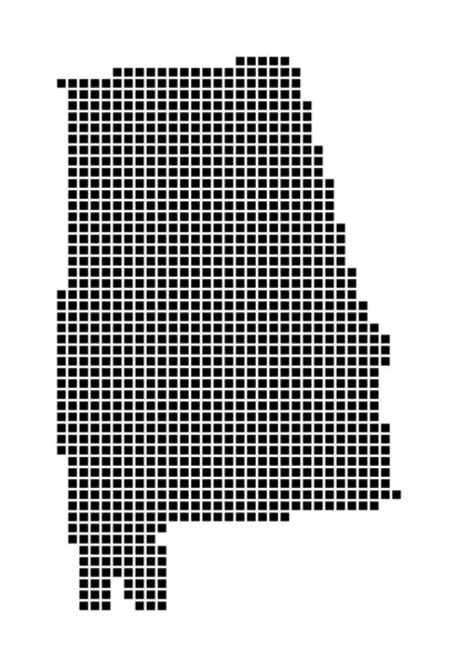 Mappa dell'Alabama Mappa dell'Alabama in stile punteggiato Confini dello stato americano pieni di rettangoli per il tuo — Vettoriale Stock