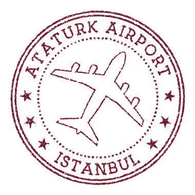 Ataturk Airport Istanbul stamp Airport of Istanbul round logo Vector illustration