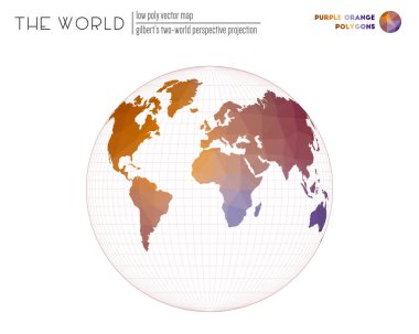 Triangular mesh of the world Gilberts twoworld perspective projection of the world Purple Orange