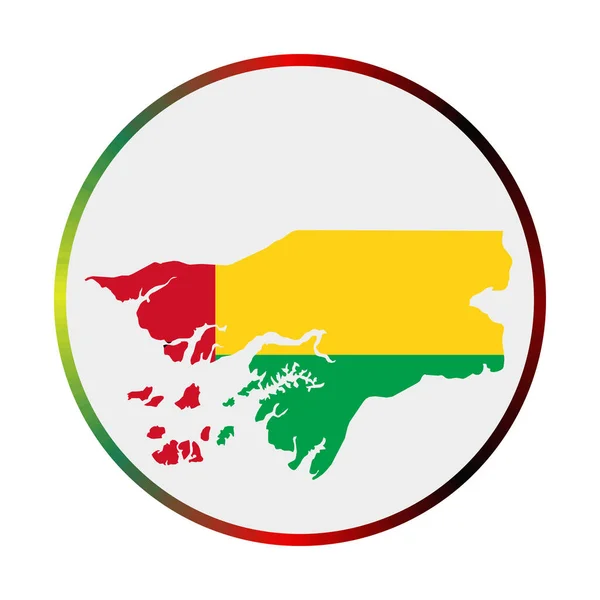 GuineaBissau ikon Form av landet med GuineaBissau flagga Rund skylt med flagga färger — Stock vektor