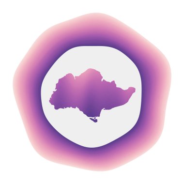 Sentosa icon Colorful gradient logo of the island Purple red Sentosa rounded sign with map for