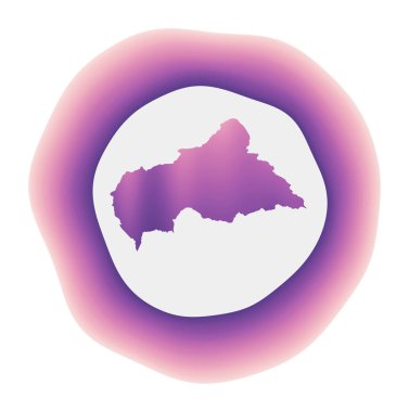 CAR icon Colorful gradient logo of the country Purple red CAR rounded sign with map for your