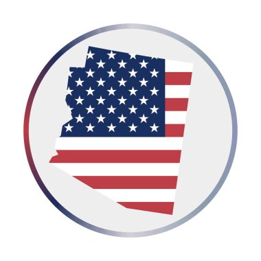 Arizona ikon şekli Arizona bayrak işareti ile bayrak renkleri eğimli halka