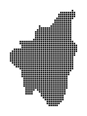 Lobos Adası Haritası, adanın dikdörtgenlerle dolu noktalı stil kenarları.